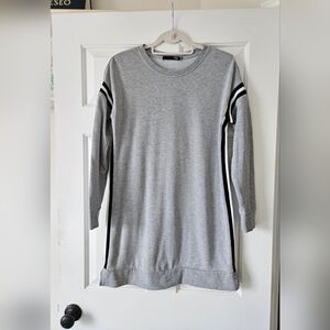 Max Jeans Gray Long Sleeve Swwatshirt Tunic/Mini Dress